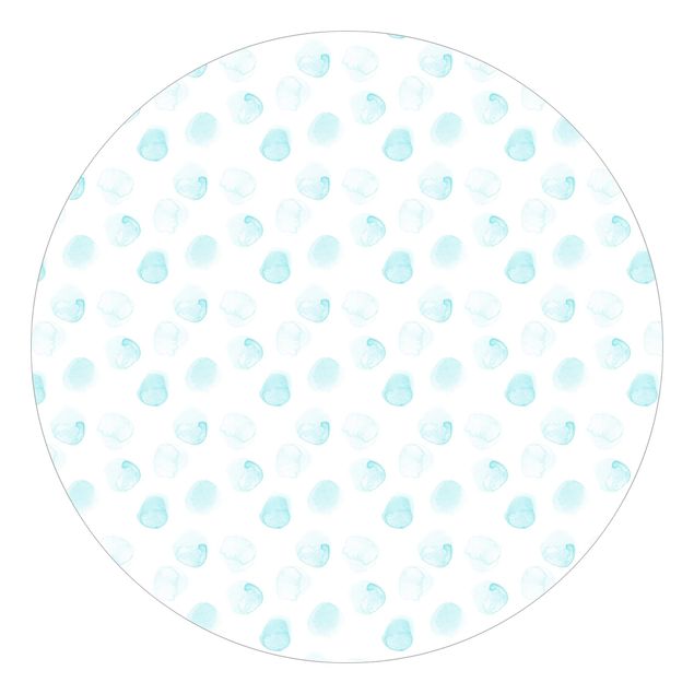 Tapeter modernt Watercolour Dots Turquoise