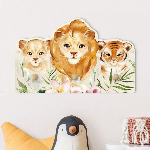 Inredning av barnrum Watercolour Big Cats Tiger Lion