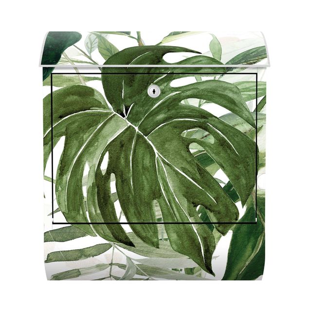 Brevlådor grön Watercolour Tropical Arrangement With Monstera