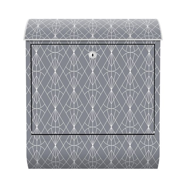 Brevlådor grått Art Deco Diamond Pattern In Front Of Gray XXL