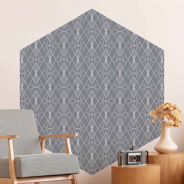 Kök dekoration Art Deco Diamond Pattern In Front Of Gray XXL