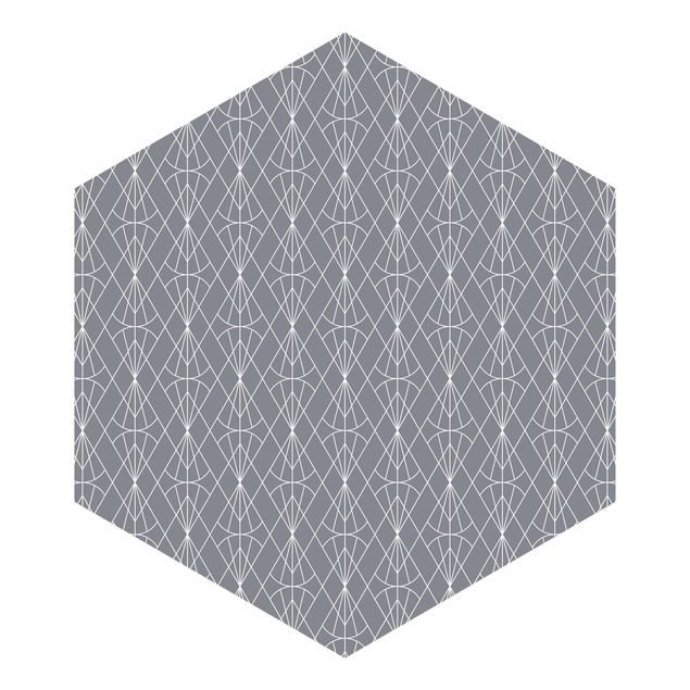 Fototapeter grått Art Deco Diamond Pattern In Front Of Gray XXL