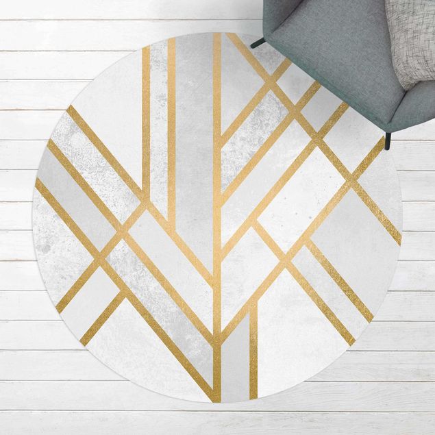 altanmattor Art Deco Geometry White Gold