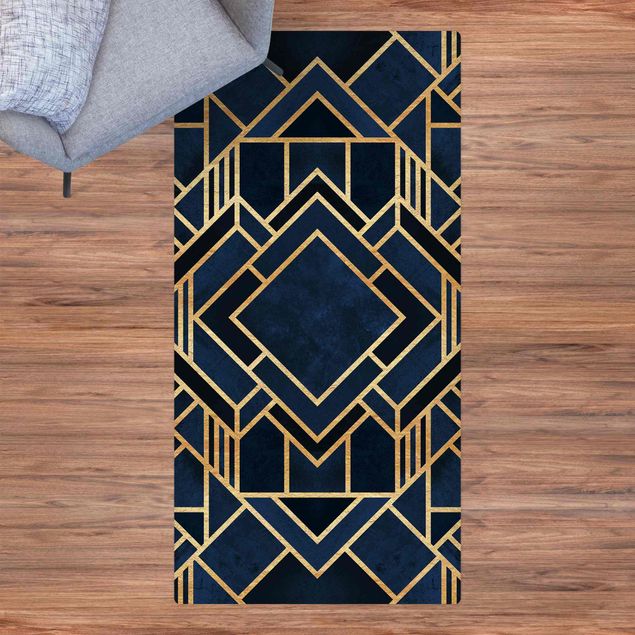 långa mattor Art Deco Gold