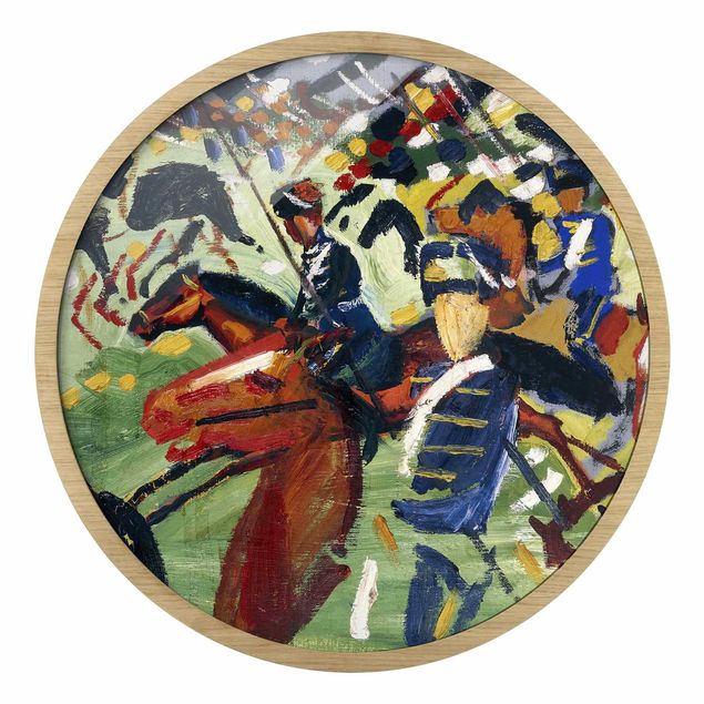 Tavlor med ram abstrakt August Macke - Hussars On A Sortie