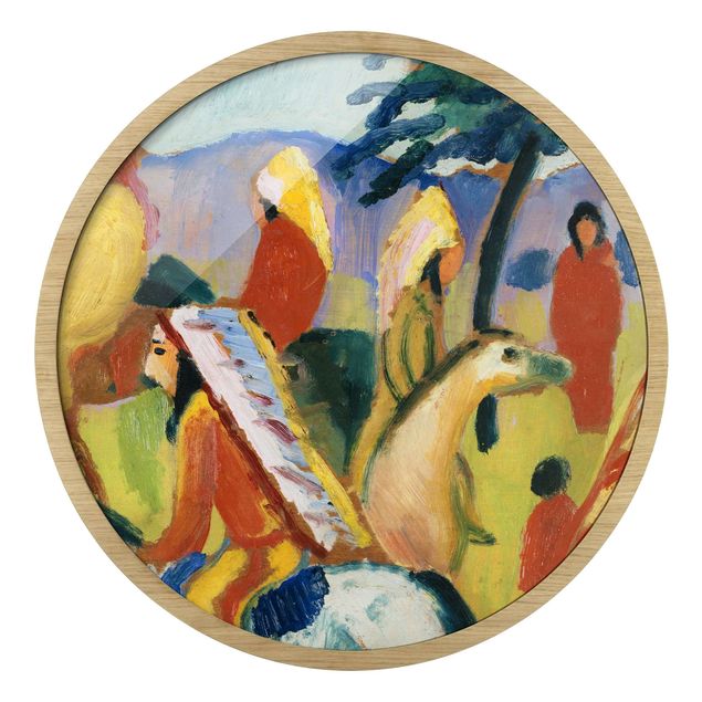 Tavlor indianer August Macke - Riding Indians At The Tent