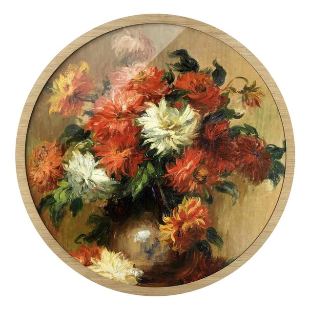 Tavlor med ram blommor  Auguste Renoir - Still Life With Dahlias