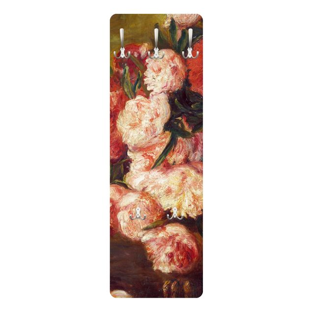 Klädhängare vägg blommor  Auguste Renoir - Still Life With Peonies
