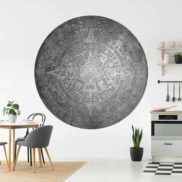 Kök dekoration Aztec Ornamentation In A Circle Black And White