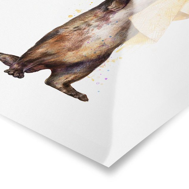 Tavlor Laura Graves Art Illustration Otter With Towel Painting White