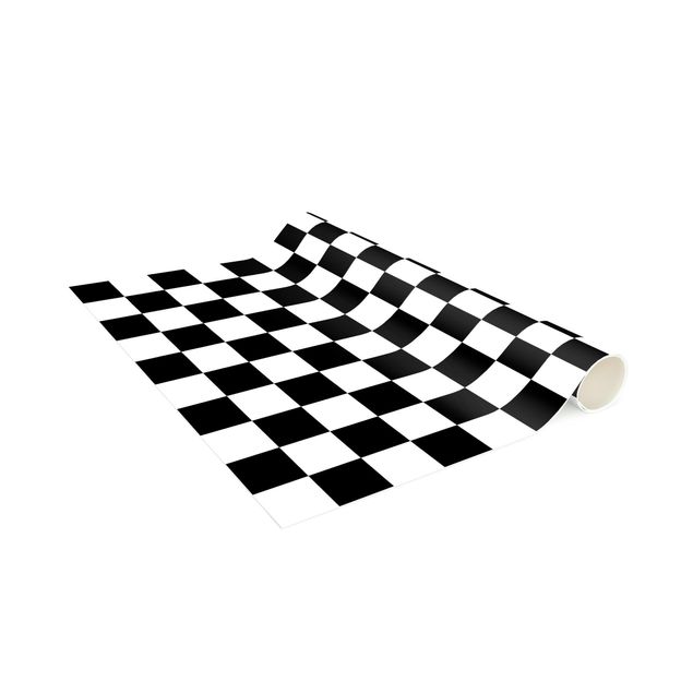rutig matta Geometrical Pattern Chessboard Black And White