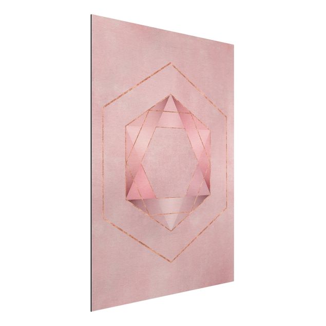 Kök dekoration Geometry In Pink And Gold I