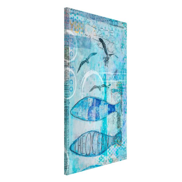 Kök dekoration Colourful Collage - Blue Fish