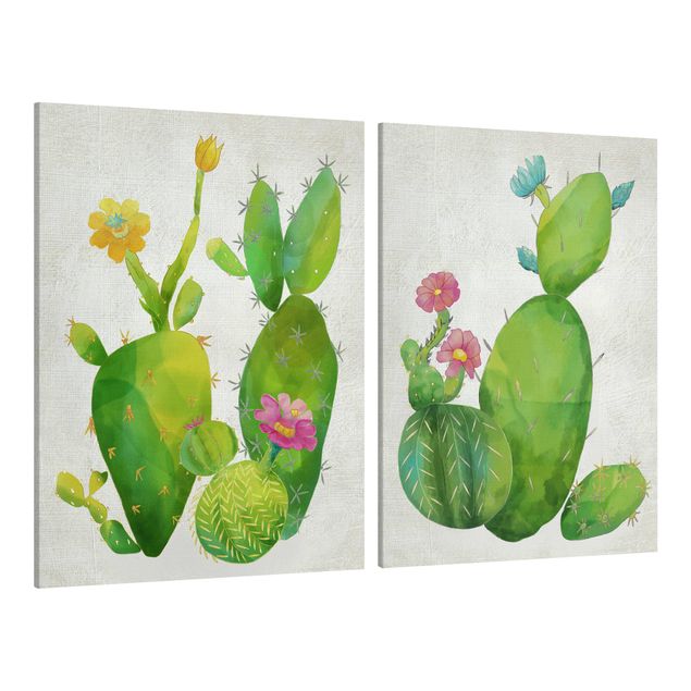Tavlor blommor  Cactus Family Set II