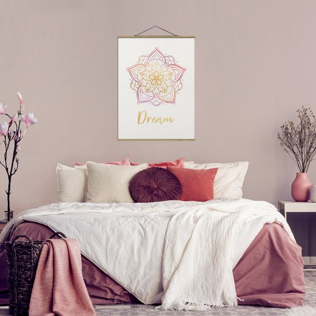 Tavlor mönster Mandala Illustration Dream Gold Rose