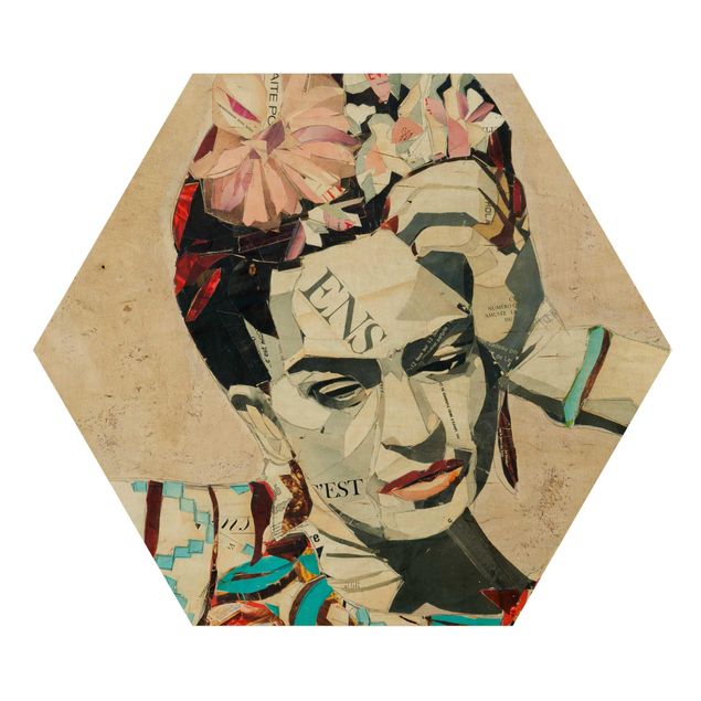 Hexagonala tavlor Frida Kahlo - Collage No.1
