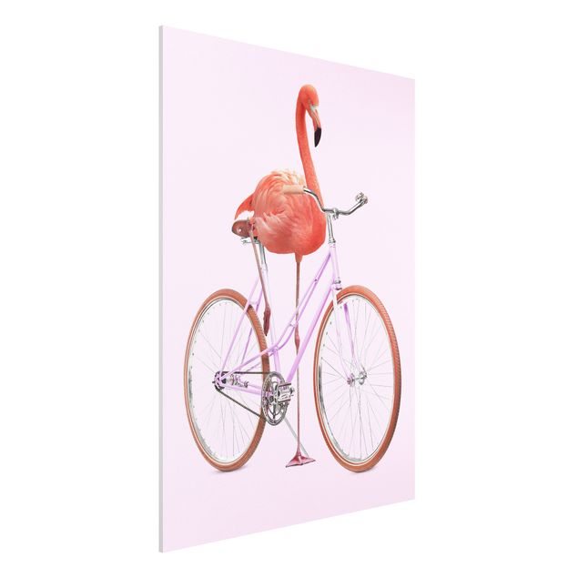 Kök dekoration Flamingo With Bicycle
