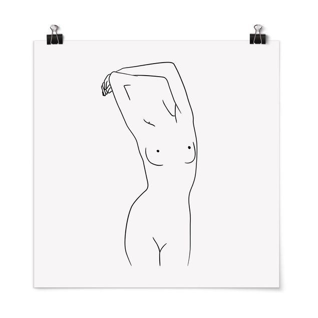 Posters svart och vitt Line Art Nude Black And White