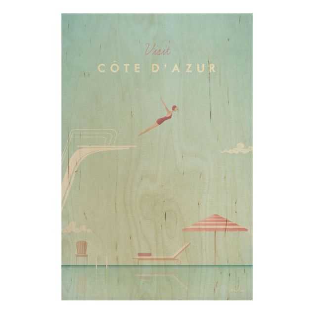 Trätavlor landskap Travel Poster - Côte D'Azur