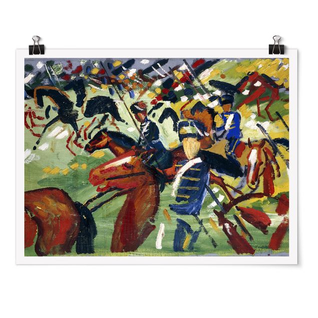 Konststilar August Macke - Hussars On A Sortie