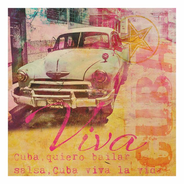 Trätavlor ordspråk Cuban Vintage Collage