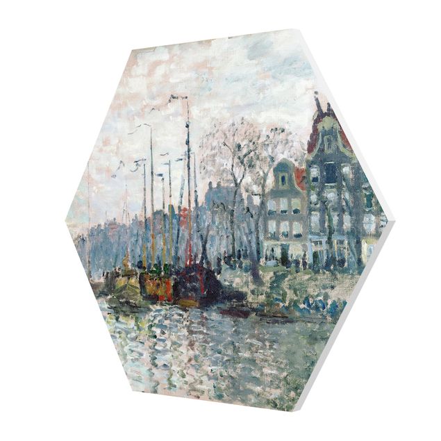 Tavlor konstutskrifter Claude Monet - View Of The Prins Hendrikkade And The Kromme Waal In Amsterdam