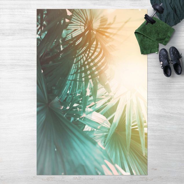 stor utomhusmatta Tropical Plants Palm Trees At Sunset