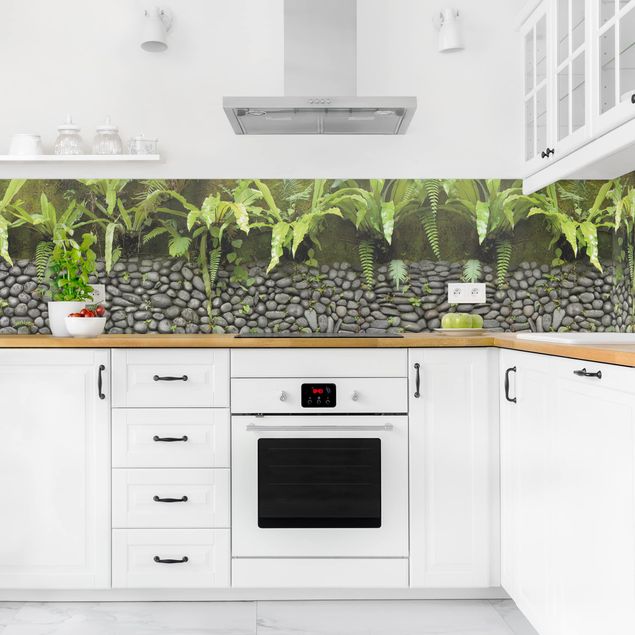 Stänkskydd kök sten utseende Stone Wall With Plants