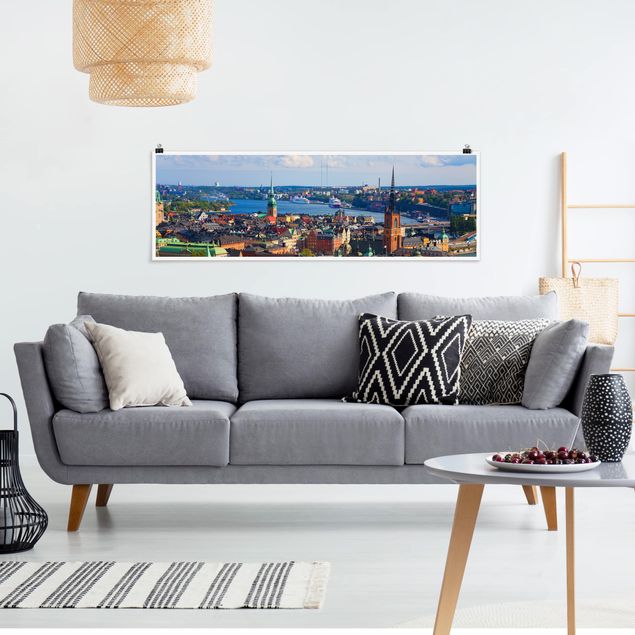 Posters arkitektur och skyline Stockholm in Sweden