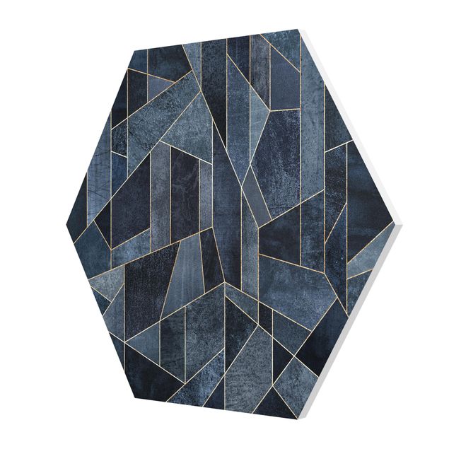 Tavlor Elisabeth Fredriksson Blue Geometry Watercolour
