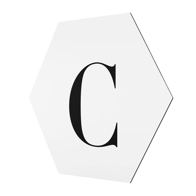 Hexagonala tavlor Letter Serif White C