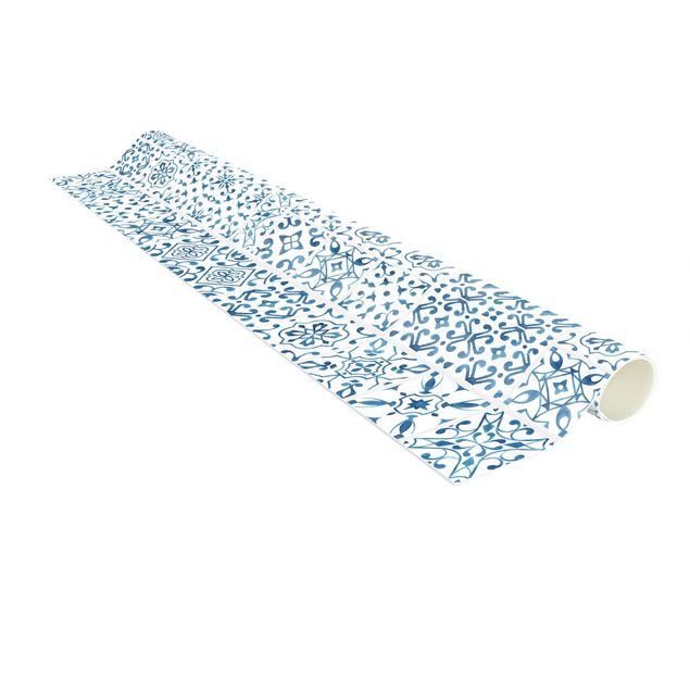 Mattor kakeloptik Tile Pattern Blue White