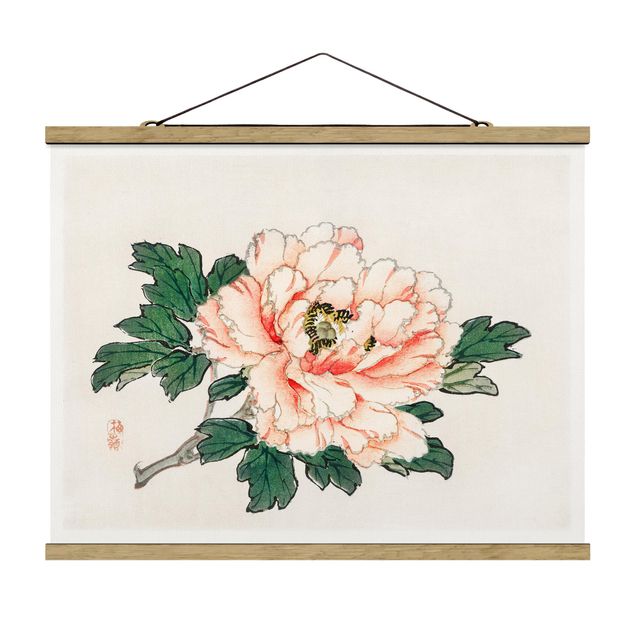 Tavlor retro Asian Vintage Drawing Pink Chrysanthemum