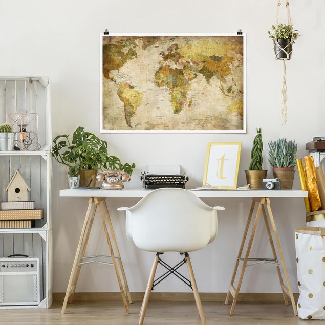 Posters vintage World map