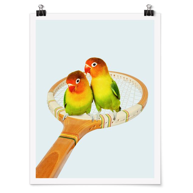 Posters djur Tennis With Birds