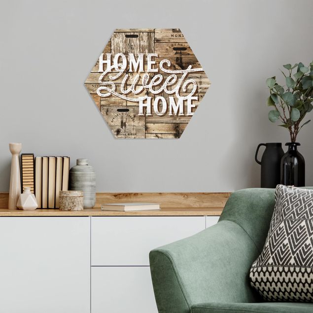 Tavlor ordspråk Home sweet Home Wooden Panel