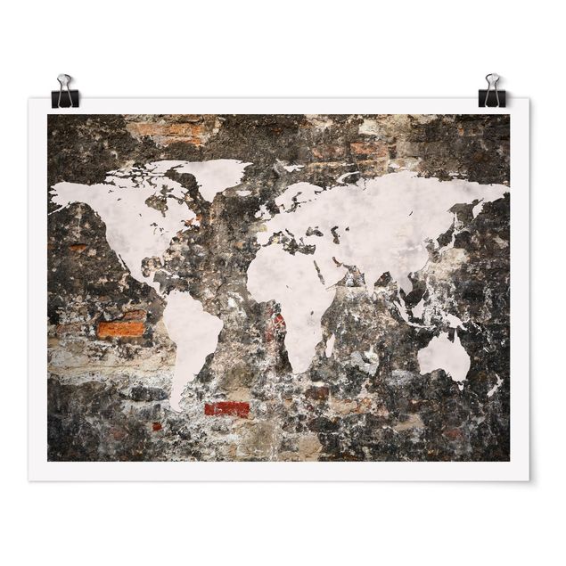 Tavlor världskartor Old Wall World Map