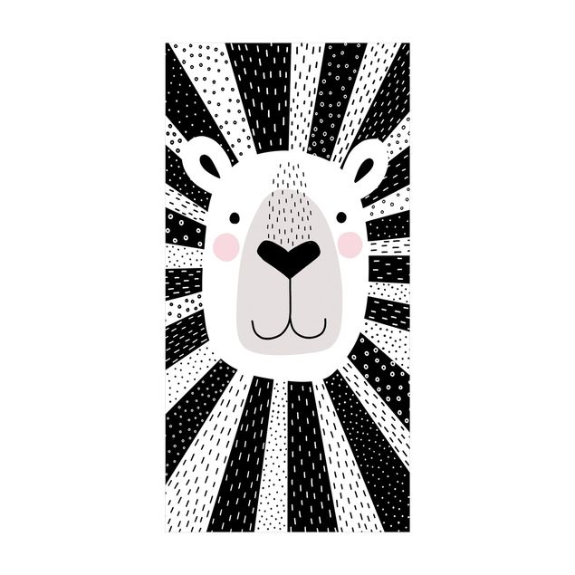 svarta mattor Zoo With Patterns - Lion