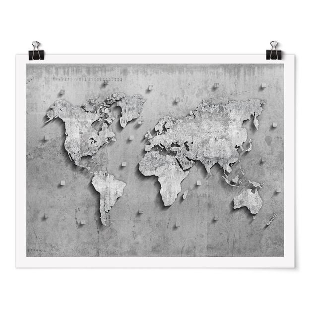 Tavlor industriell Concrete World Map