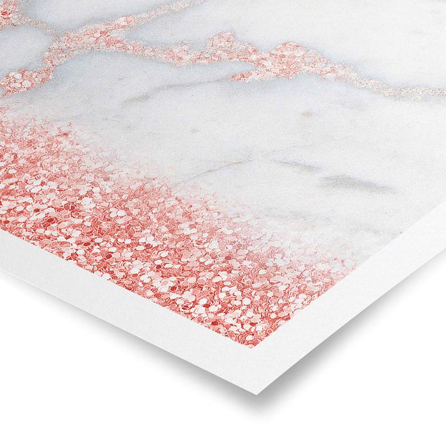 Tavlor grått Marble Look With Pink Confetti