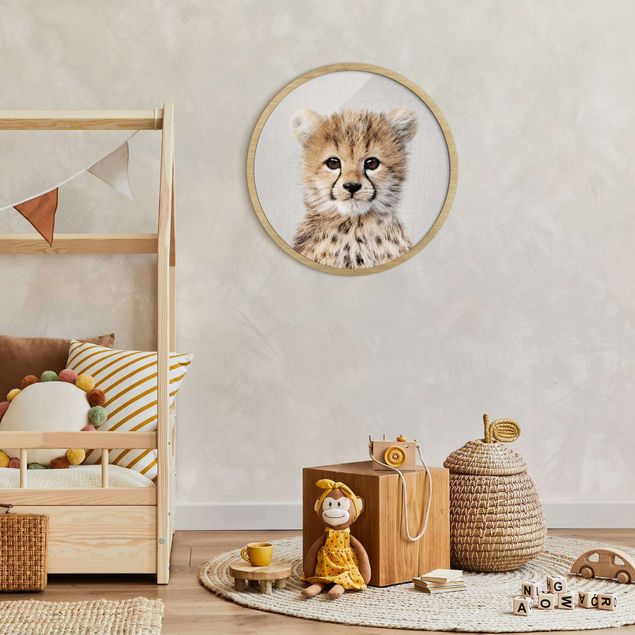Runde Bilder mit Rahmen Baby Cheetah Gino