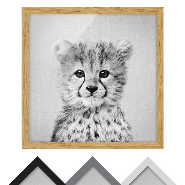 Tavlor Gal Design Baby Cheetah Gino Black And White