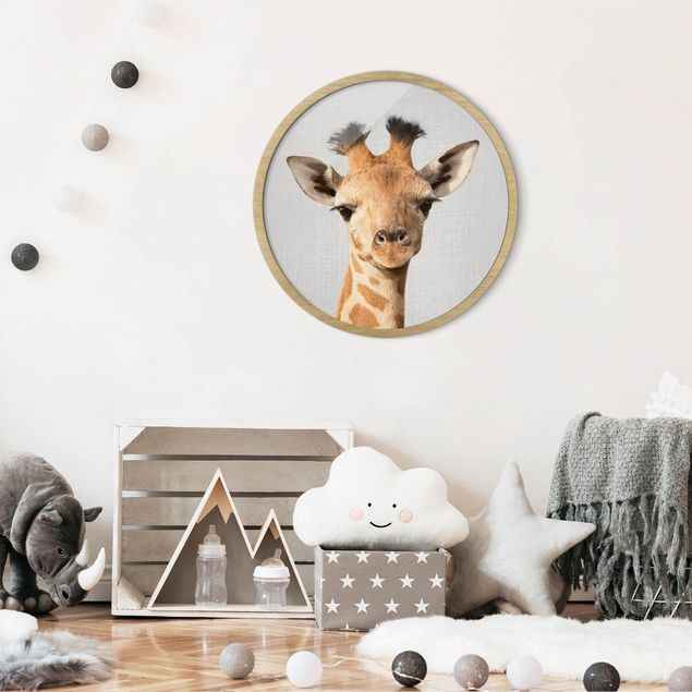 Tavlor med ram djur Baby Giraffe Gandalf