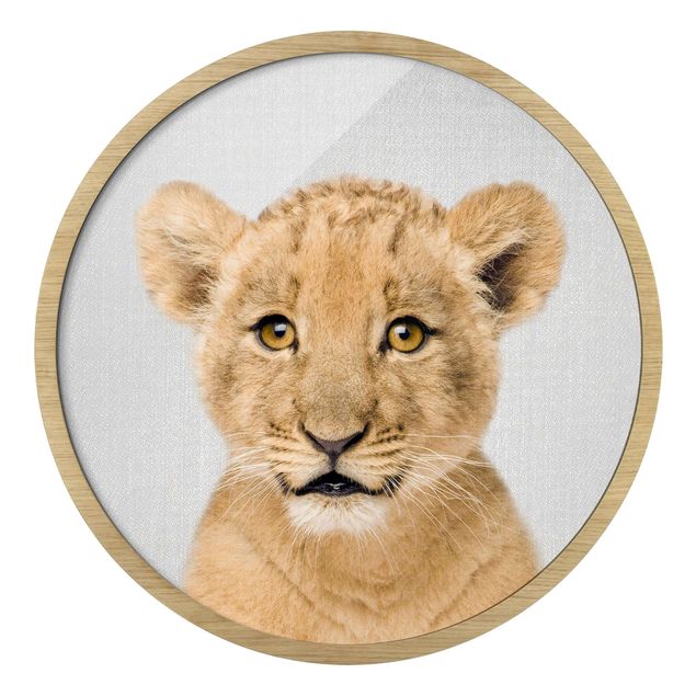 Runde Bilder mit Rahmen Baby Lion Luca