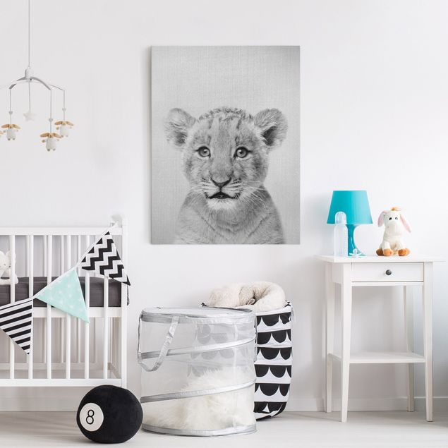 Canvastavlor katter Baby Lion Luca Black And White