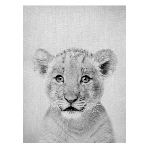Canvastavlor svart och vitt Baby Lion Luca Black And White