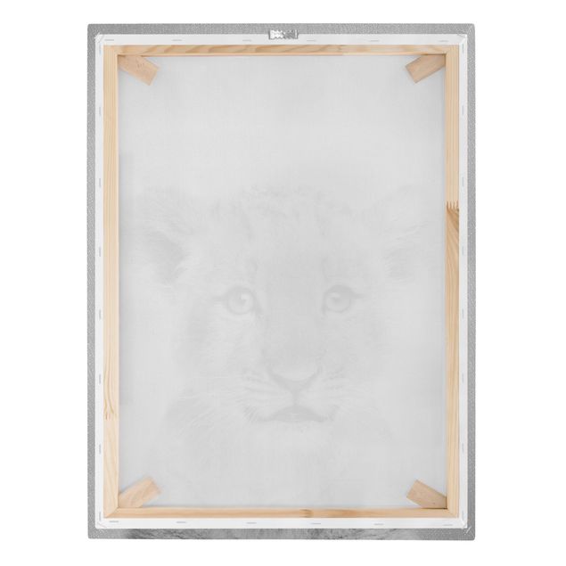 Tavlor modernt Baby Lion Luca Black And White