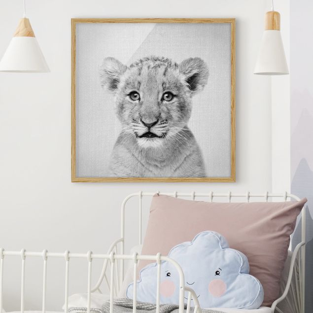 Inredning av barnrum Baby Lion Luca Black And White