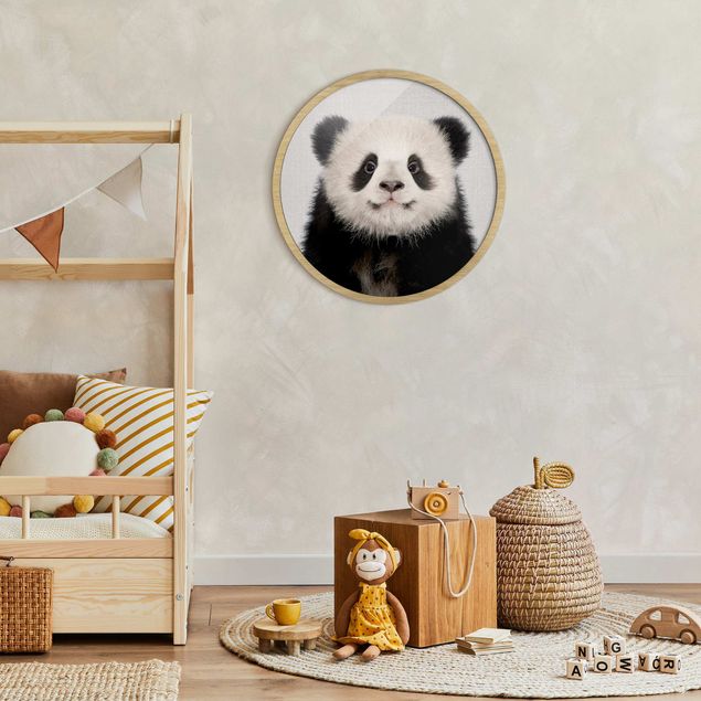 Tavlor med ram djur Baby Panda Prian