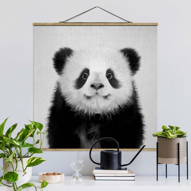 Inredning av barnrum Baby Panda Prian Black And White
